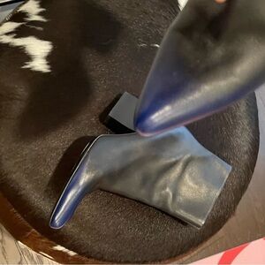 Size 39 worn once:black with blue highlights/ excellent condition